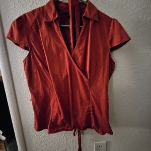 Women's Red Rust Wrap Top